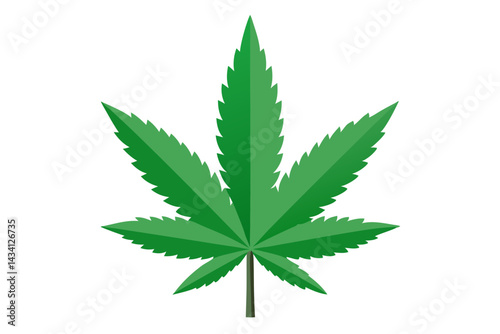 cannabis leaf vector illustration on white background, marijuana leaf icon vector