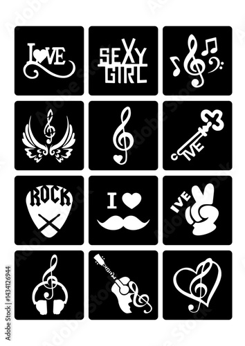 Glitter tattoos Music, Musical Notes, Digital Svg File, tattoos Download, Musical Clipart, Guitar pick , Musician Stencil, Music Lover Gift.
