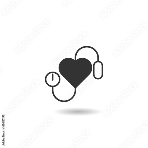 Blood pressure icon with shadow