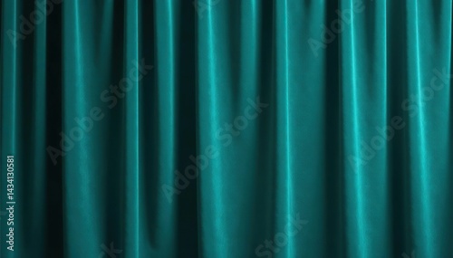 Deep teal velvet curtains, rich texture, smooth drape, textile, teal curtains