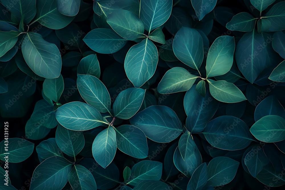 Green leaves background, with dark green and blue colors. Green leaves background, with dark green and blue colors.
