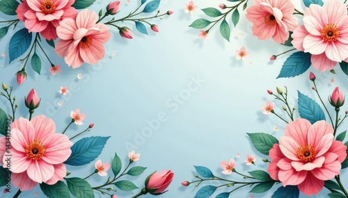 Subtle repeating floral motif, soft pastel hues , delicate, bloom, wallpaper