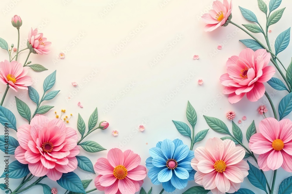 Subtle repeating floral motif on a soft, pastel background , nature, beauty Subtle repeating floral motif on a soft, pastel background , nature, beauty