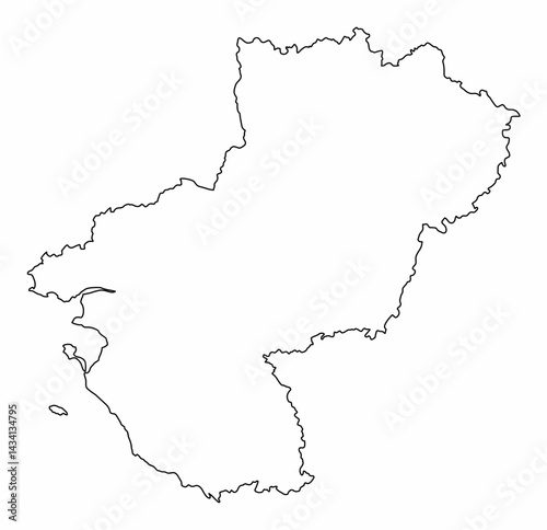 Obraz na płótnie Pays de la Loire outline map w salonie