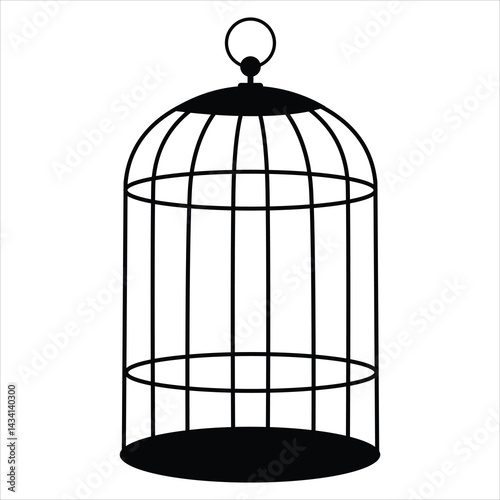 vintage birdcage isolated on white background