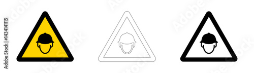 Mandatory use of safety helmet in vector format