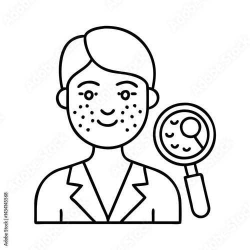dermatologist icon, dermatologist line art - simple line art of dermatologist, perfect for dermatologist logos and icons