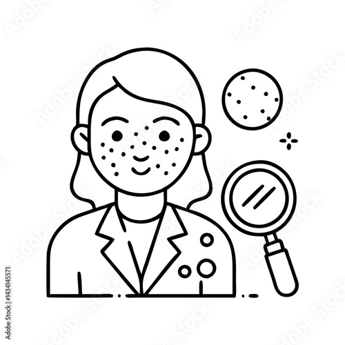 dermatologist icon, dermatologist line art - simple line art of dermatologist, perfect for dermatologist logos and icons