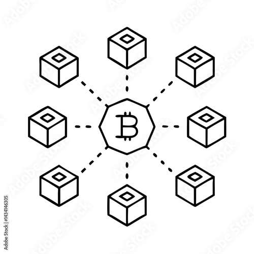 distributed ledger icon, distributed ledger line art - simple line art of distributed ledger, perfect for distributed ledger logos and icons
