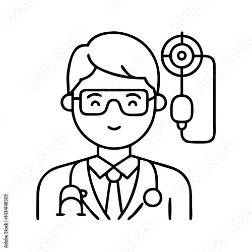 ent specialist icon, ent specialist line art - simple line art of ent specialist, perfect for ent specialist logos and icons