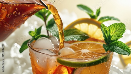 Refreshing Iced Tea: Citrus and Mint Summer Beverage