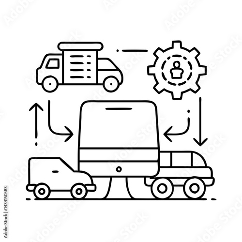 fleet management icon, fleet management line art - simple line art of fleet management, perfect for fleet management logos and icons