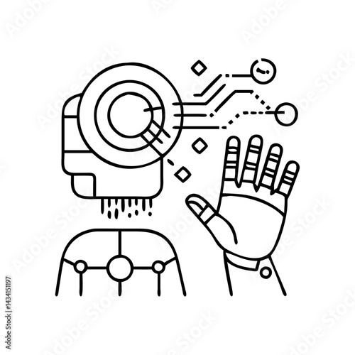 Wallpaper Mural future tech icon, future tech line art - simple line art of future tech, perfect for future tech logos and icons Torontodigital.ca