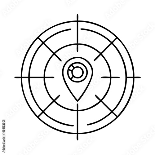 geo targeting icon, geo targeting line art - simple line art of geo targeting, perfect for geo targeting logos and icons