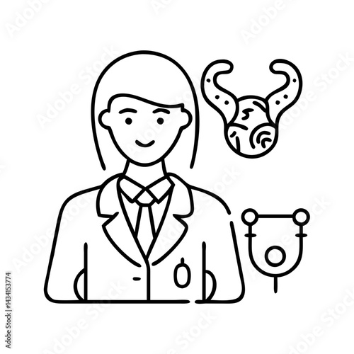 gynecologist icon, gynecologist line art - simple line art of gynecologist, perfect for gynecologist logos and icons