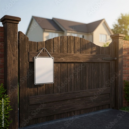 Real Estate Sign Front Gate Suburban Home Sold Placeholder