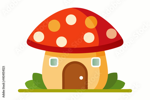 house with a mushroom vector illustration 