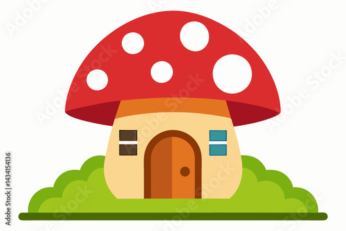 house with a mushroom vector illustration 