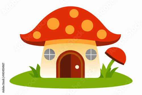 house with a mushroom vector illustration 