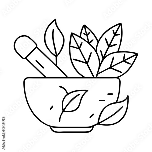herbal medicine icon, herbal medicine line art - simple line art of herbal medicine, perfect for herbal medicine logos and icons