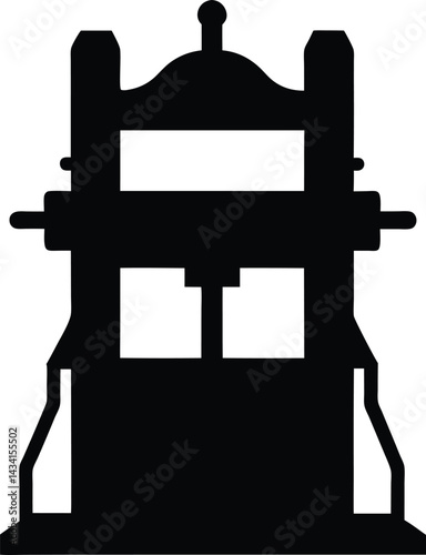 Black and white house building silhouette vector icon design for print and web