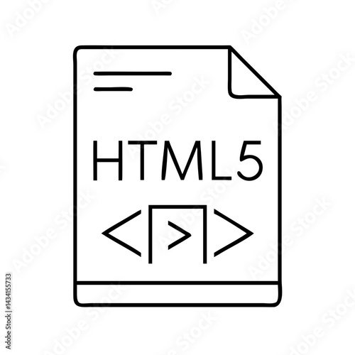 html5 icon, html5 line art - simple line art of html5, perfect for html5 logos and icons