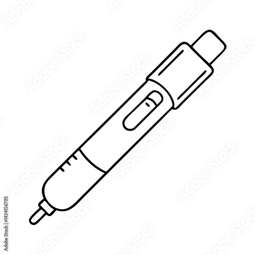 insulin pen icon, insulin pen line art - simple line art of insulin pen, perfect for insulin pen logos and icons