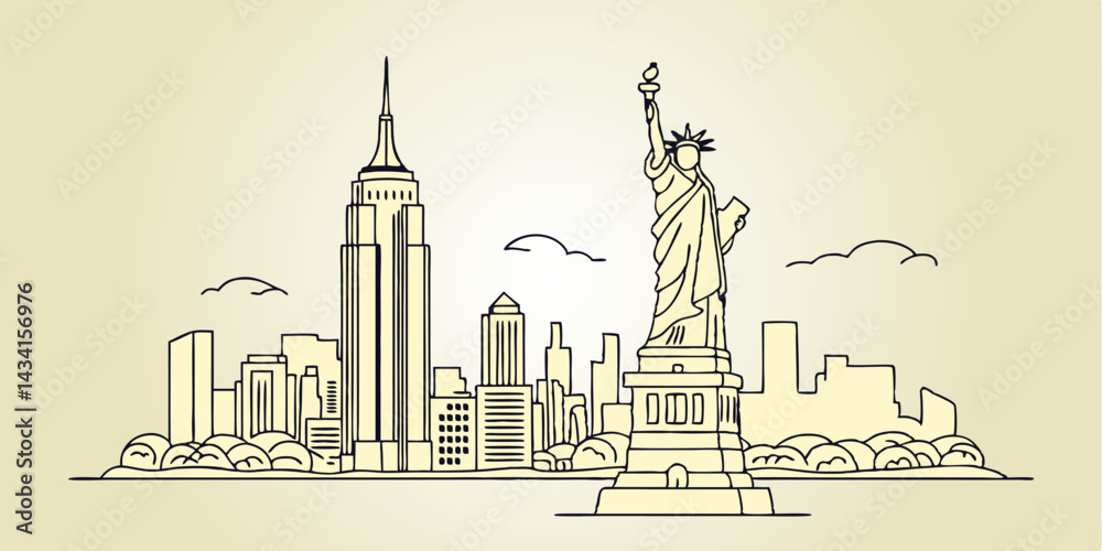 Obraz premium New York City skyline. Vector.