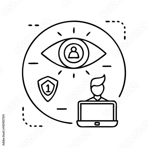 intrusion detection icon, intrusion detection line art - simple line art of intrusion detection, perfect for intrusion detection logos and icons