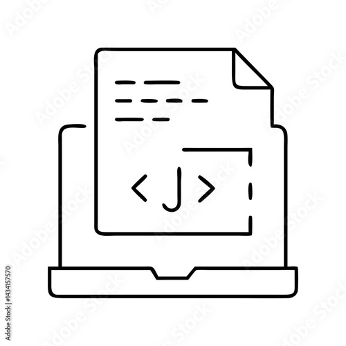 javascript icon, javascript line art - simple line art of javascript, perfect for javascript logos and icons