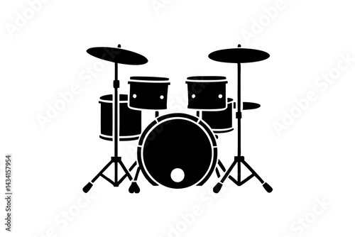 drums musical instruments silhouette vector 