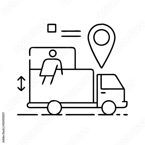 last mile delivery icon, last mile delivery line art - simple line art of last mile delivery, perfect for last mile delivery logos and icons