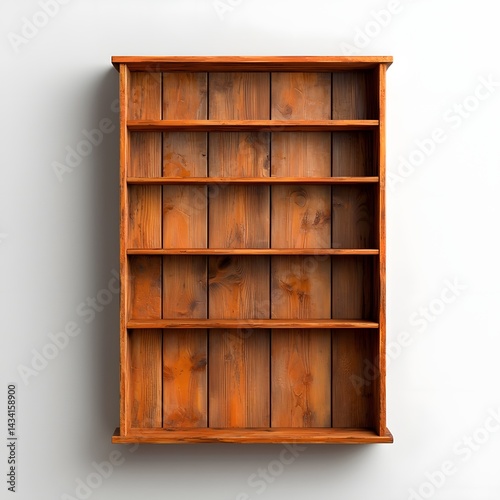 Obraz na płótnie Vintage wooden bookshelf against a plain background w salonie