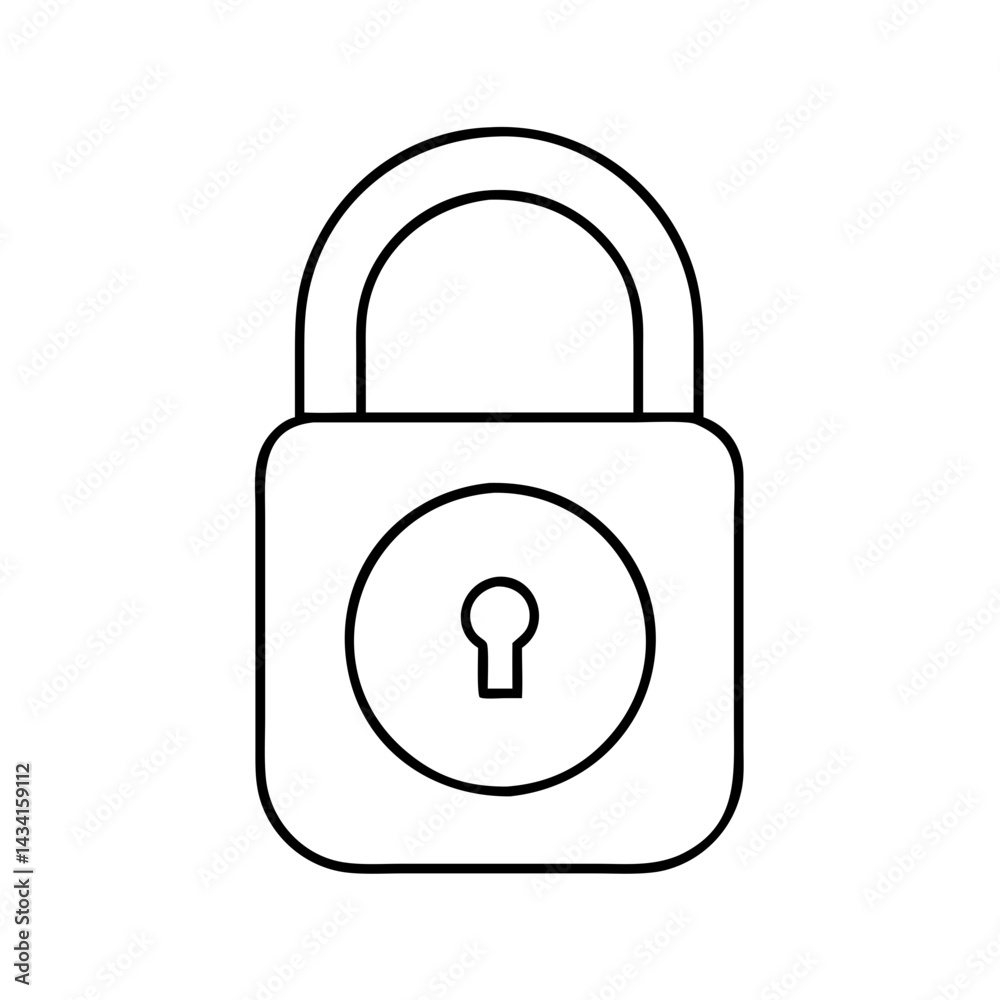 lock icon, lock line art - simple line art of lock, perfect for lock logos and icons lock icon, lock line art - simple line art of lock, perfect for lock logos and icons