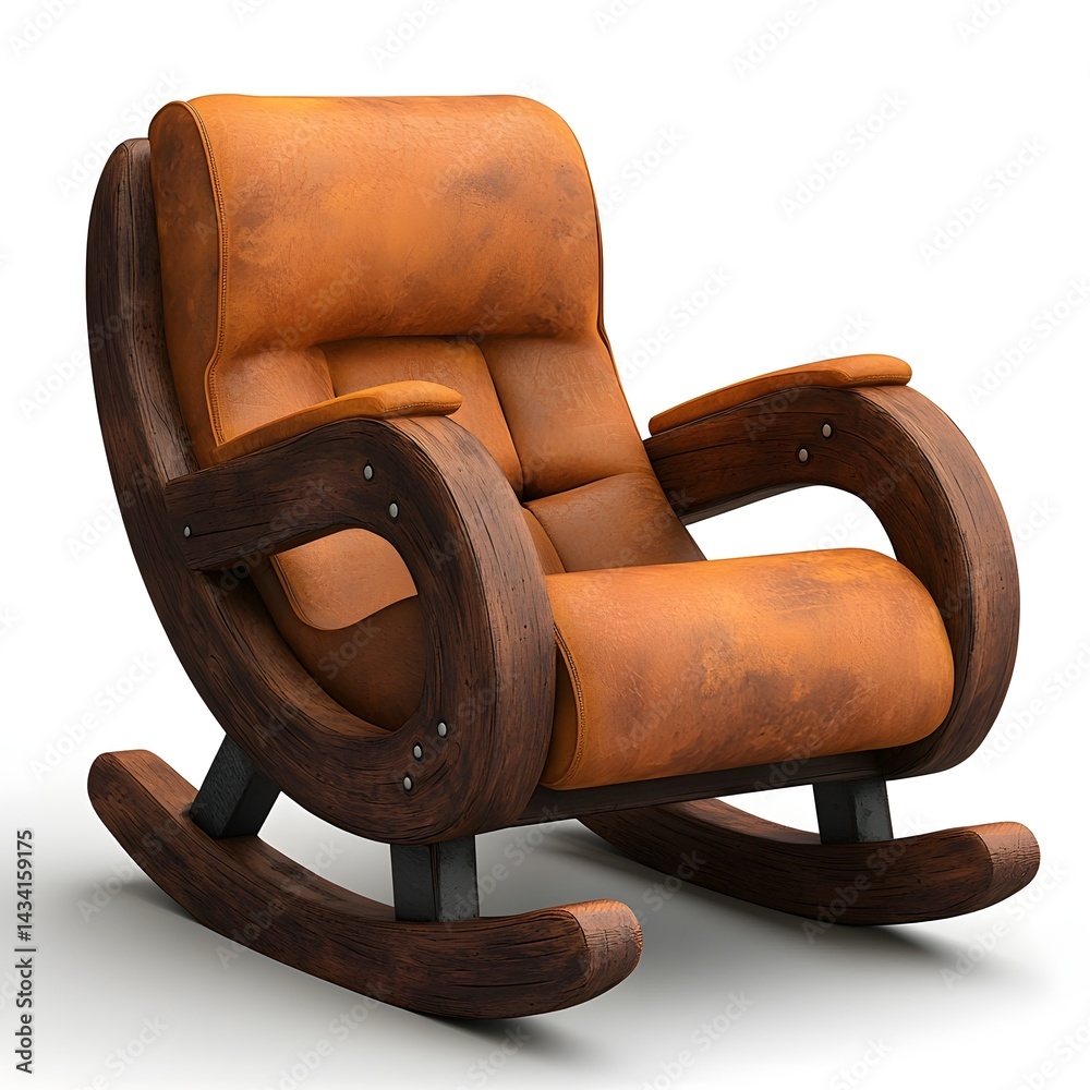 Wooden rocking chair with rustic charm