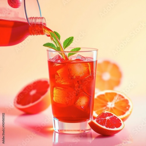 Refreshing Red Citrus Iced Drink: A Vibrant Summer Beverage