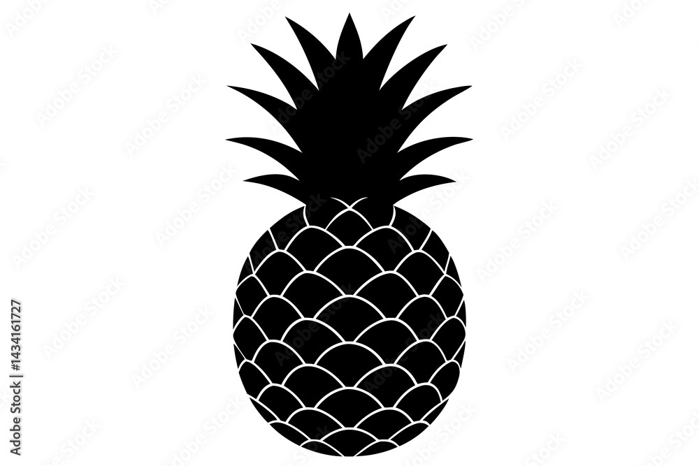 Obraz premium pineapple silhouette vector, pineapple symbol