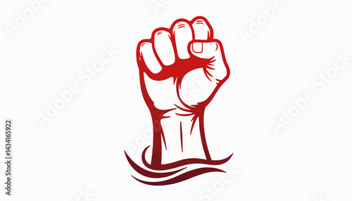 Empowered raised fist symbolizing strength and resilience, minimalistic design