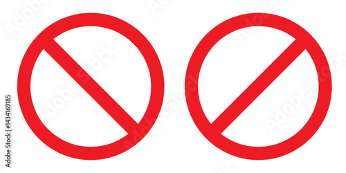 No Entry Sign, Red Circle with Diagonal Line