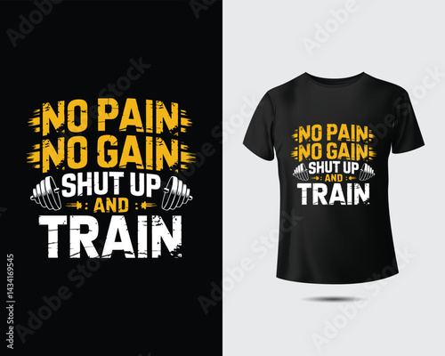 Gym workout fitness motivational t-shirt designs beast mode push limits no pain no gain inspirational quotes bodybuilding training apparel for men and women sporty graphic prints.