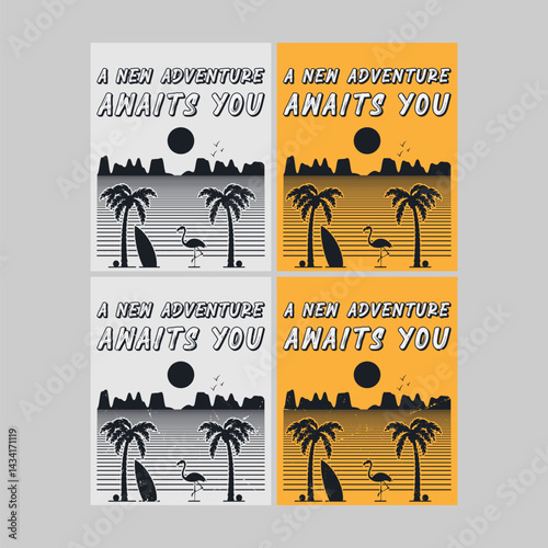 Summer time, summer vacation poster design