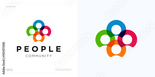 Global community logo icon design vector editable, human organization for teamwork, family together, health care, social networking group, symbol people hub colorful style for brand identity