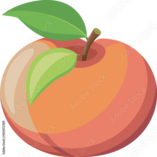 A vibrant vector art illustration featuring mamoncillo and nectarine fruits, showcasing vivid colors, tropical appeal, and fresh, natural textures.