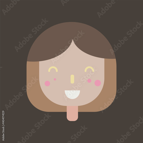 cute cartoon girl face