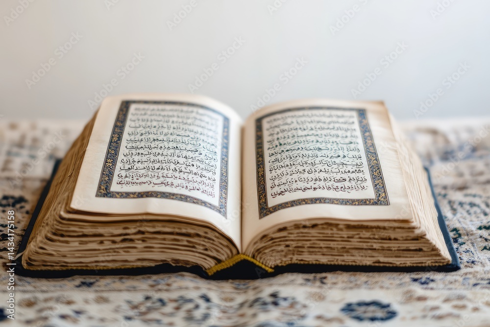 Obraz premium Quran on white background. AI generated illustration.