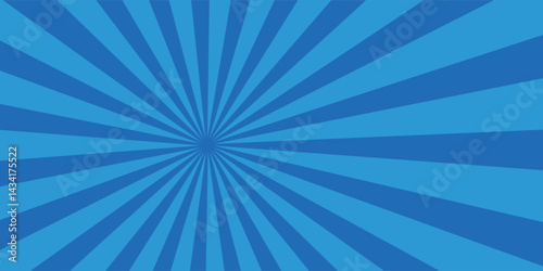 Dark blue sun rays retro with paper texture background. Abstract burst sun rays pattern design.