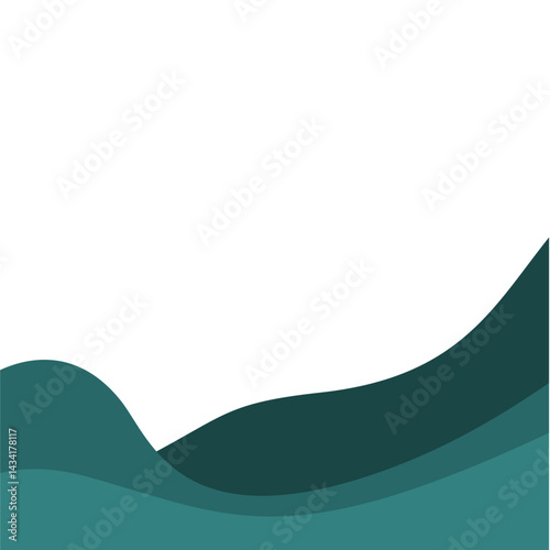 Modern Wavy Corner Border. Abstract Decorative Vector Element