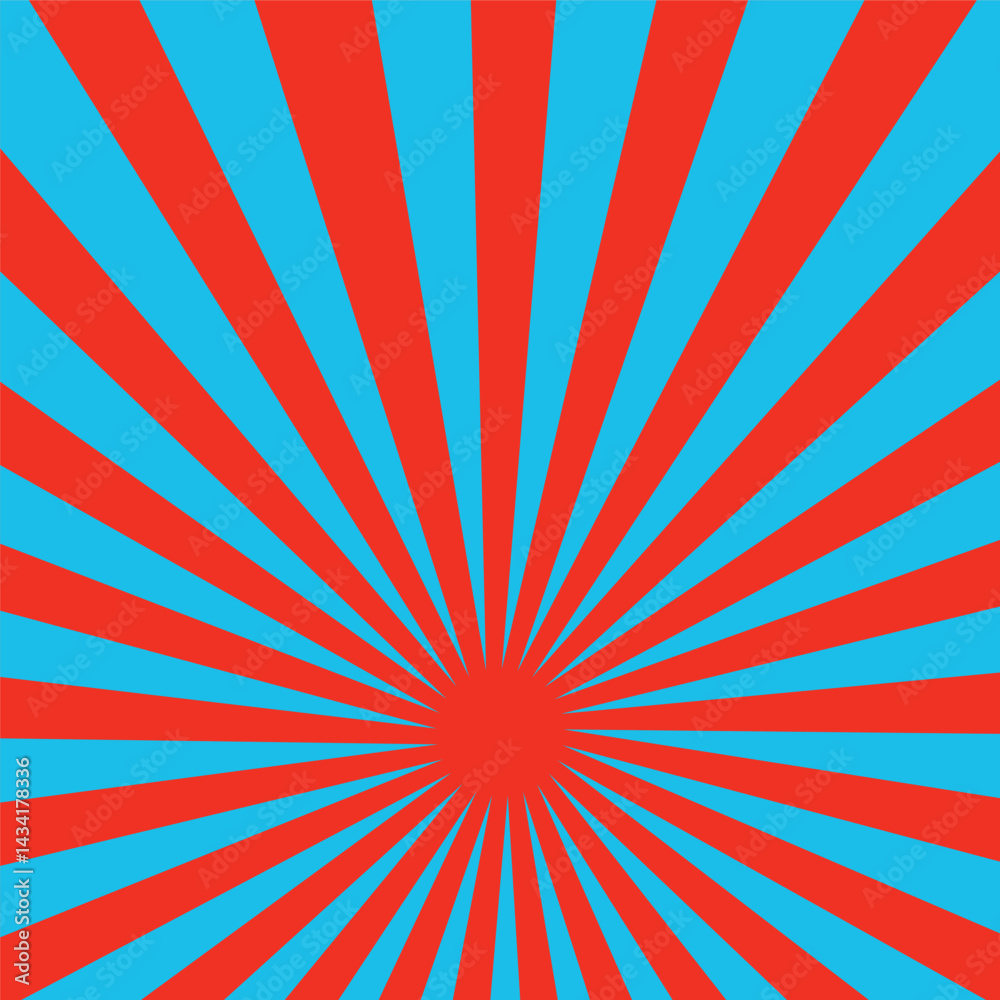 Fototapeta premium Sunlight narrow vertical abstract background. Powder dark red color burst background. Sun beam ray sunburst pattern background. Retro bright backdrop.