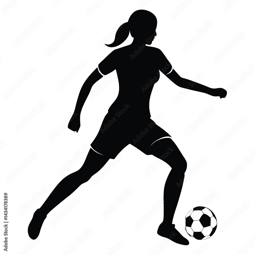 female soccer player silhouette design female soccer player silhouette design