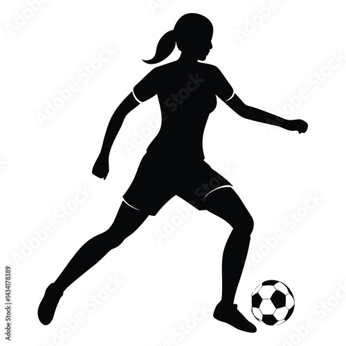 female soccer player silhouette design